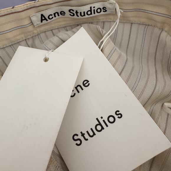 Acne Studios Striped Asymmetric Button Skirt Beige NWT Size 40 Avant Garde - Picture 10 of 11